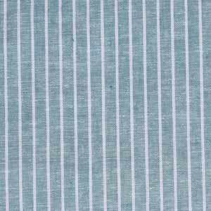 Linen Cotton - Marled Light Teal Stripe