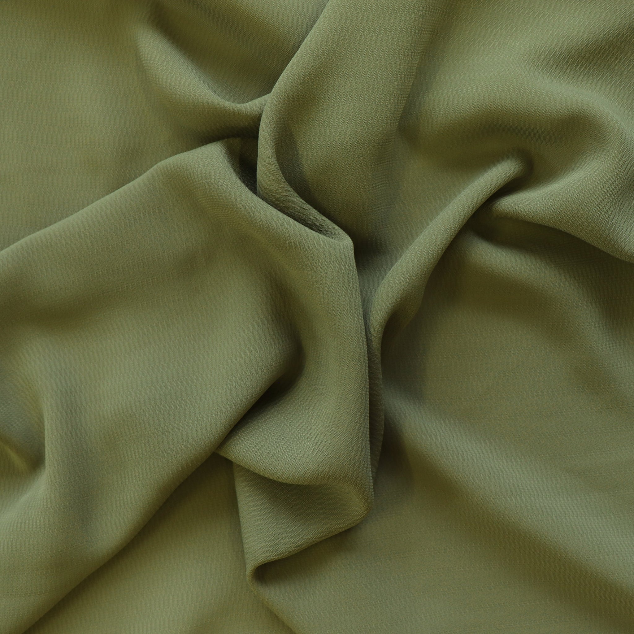 Deadstock Recycled Polyester Crepe - Khaki Green - END OF BOLT 115cm