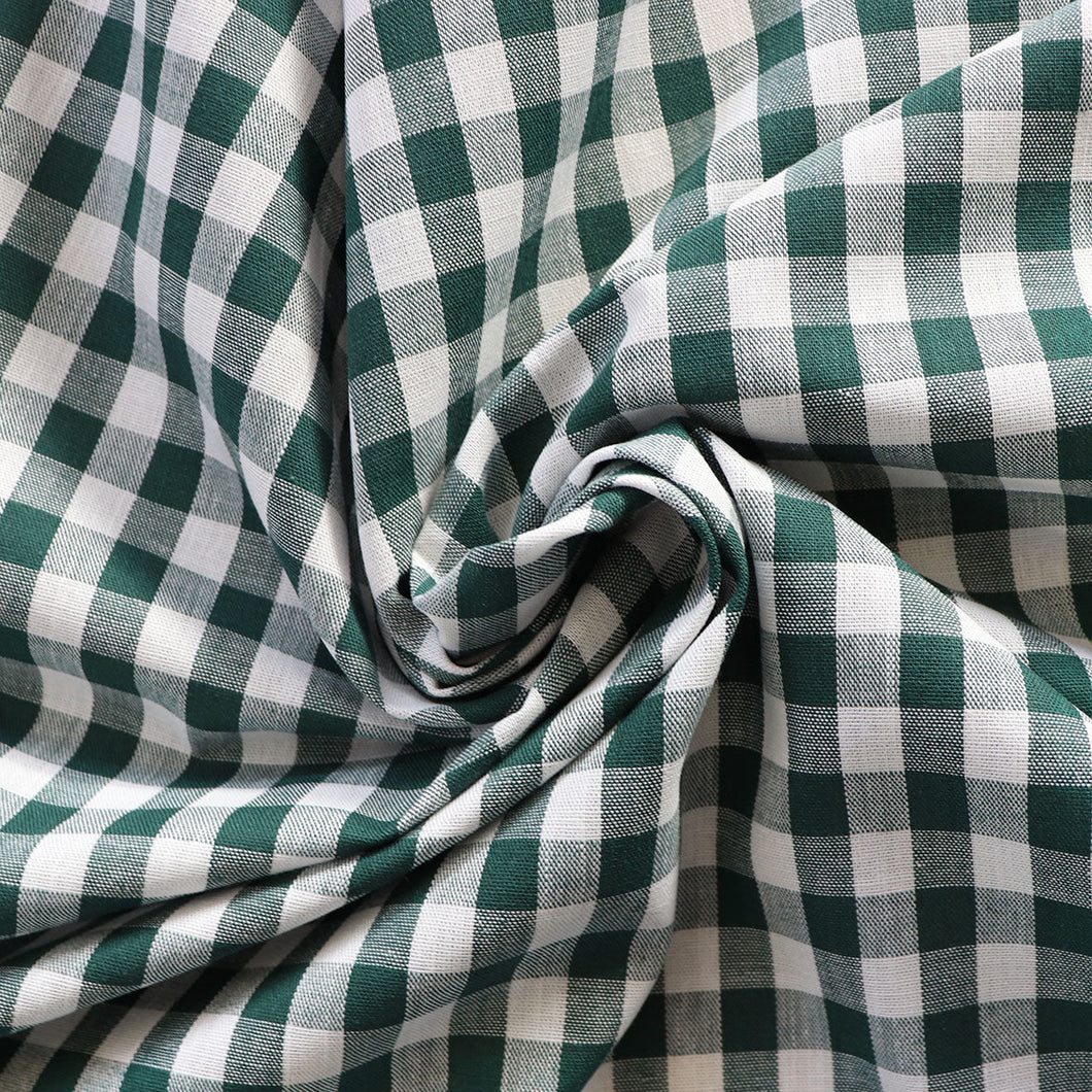 Gingham Yarn Dyed Cotton - Forest Green