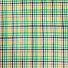 Deadstock Viscose - Green, Yellow & Brown Check - SALE