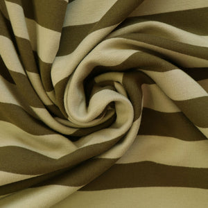 French Terry - Khaki Two Tone Stripe