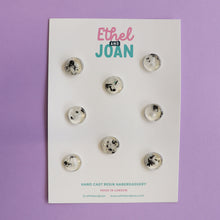 Buttons 14mm - 8 Pack - Black and White - Ethel & Joan