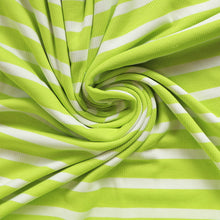 Ribbed Jersey Knit - Lime Stripe - SALE / FAULTY