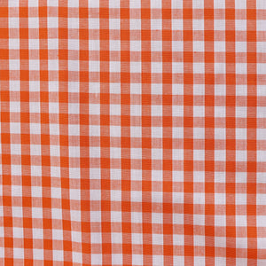 Gingham Yarn Dyed Cotton Poly - Orange