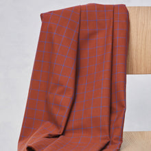 Organic Cotton Oxford Grid - Sienna / Intense Blue - mind the MAKER