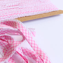 Gingham Crochet Cotton Bias Binding - 20mm - Candy Pink