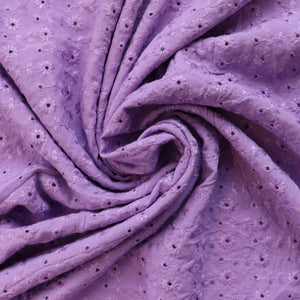 Viscose Lawn - Embroidered Growing Flowers - Purple - SALE