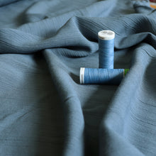 Viscose Linen Crinkle - Slate Blue - END OF BOLT 48cm