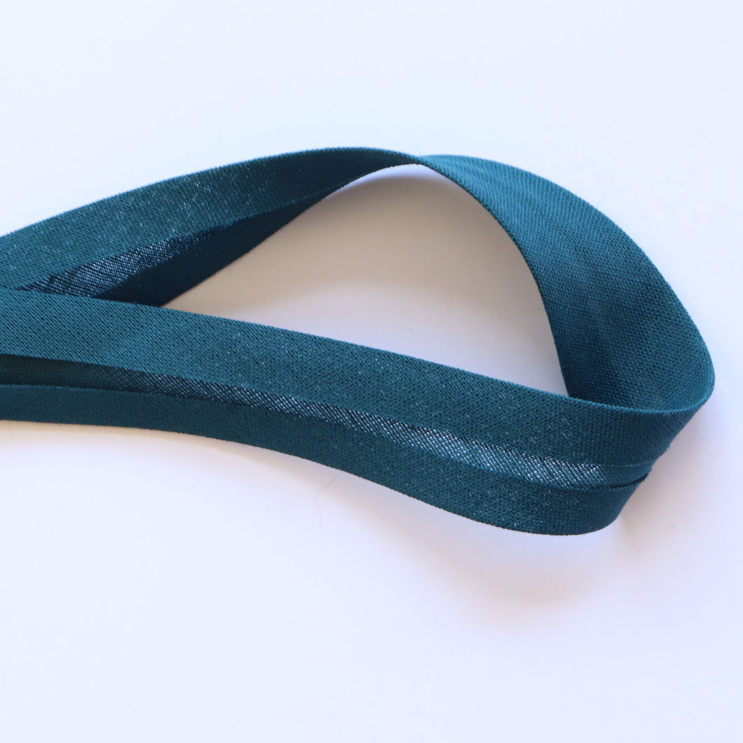 Single Fold Cotton Bias Binding - 20mm - Teal