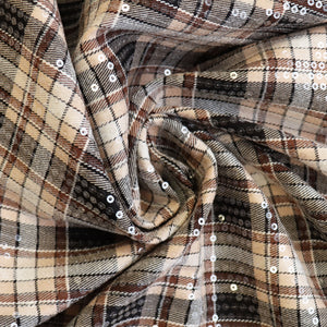 Sequin Yarn Dyed Cotton - Plaid Check - Ex Designer Deadstock
