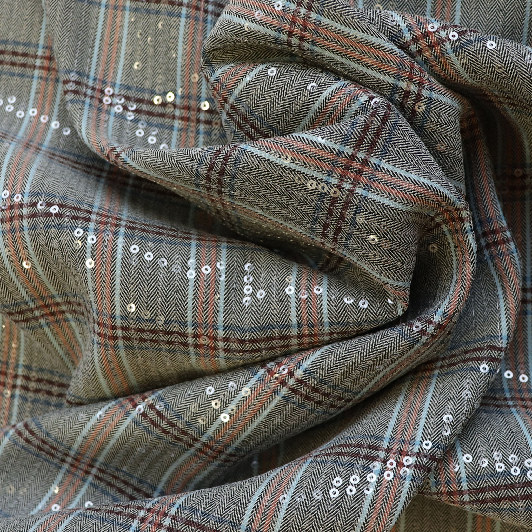 Polyester Rayon Blended Fabric-With Nice Herring Bone Texture