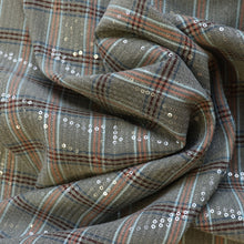 Deadstock Sequin Yarn Dyed Cotton - Herringbone Check - SALE